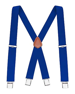 Buyless Fashion Suspenders For Men 48  Elastic Adjustable Straps 1 1/4  X Back • $14.97