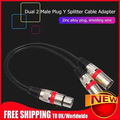 £5.63 • Buy 30cm 3Pin XLR Female To Dual 2 Male Y Splitter Mic DJ Cable Adapter Audio Cable