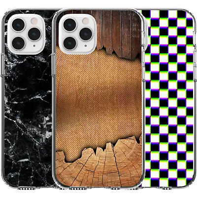 Silicone Cover Case Checkered Marble Black White Wooden Log Pattern Photo Art • $16.95