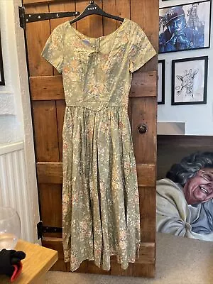 1990s Laura Ashley Green Floral Maxi Dress UK Size 10 • £30