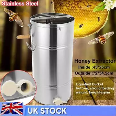 Honey Extractor 2 Two Frame Stainless Manual Crank Honey Bee Spinner Beekeeping • £45.89