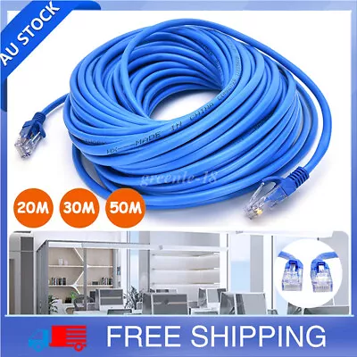 $5.79 • Buy 5m-50m Ethernet LAN Cable CAT6 Network Router Data Internet Extension Patch Lead