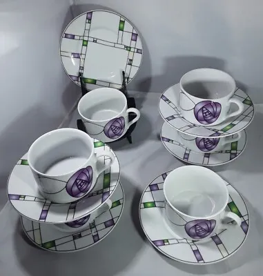 6 Tabletop Company 'florentine' Charles Rennie Mackintosh  Rose Cups & Saucers  • £31