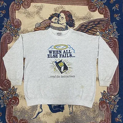 Vintage Jesus Sweatshirt “When All Else Fails” 90s XL • $25