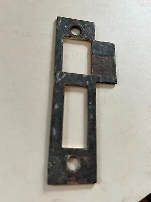 Vintage Arts Craft Deco Brass Door Jamb Mortise Lock 4 1/4  Strike Plate Catch • $13.95