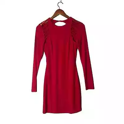 NWT VA VA VOOM Red Long Sleeve Open Back Dress • $25