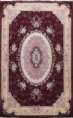 $265.96 • Buy Floral Burgundy Aubusson Turkish Oriental Rug Living Room Classic Carpet 10x13