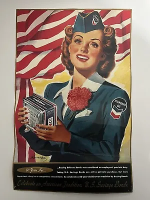 Rare Vintage Standard Oil - Chevron - Us Savings Bonds Paper Poster  11” X 17” • $20