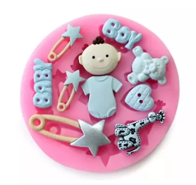 Baby Shower/boy Silicone Mould/ Mold-fondant Icing-cupcake/cake Decoration-resin • £7