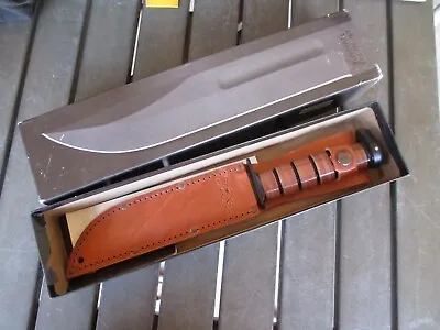 Ka-Bar Model 1317 Dog's Head Knife USA Made With Box & Leather Sheath • $95