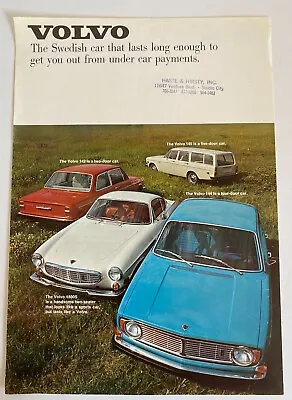 Vintage Volvo 1800S 144 142 Haste & Hirsty Studio City CA Dealer Print Ad Sweden • $6.99