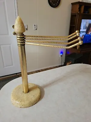 Vintage Lucite 4 Swing Arm Countertop Table Towel Holder Stand Mid Mod Gold Tone • $18.99