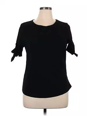 NWT C'est La Vie Women Black Short Sleeve Blouse XL • $16.74