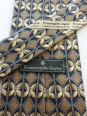 £12 • Buy Ermenegildo Zegna Silk Tie Butterflies 9.5cm