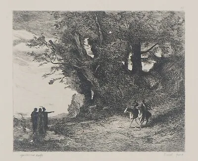 Jb Camille Corot: Landscape: Macbeth Engraving Signed Durand Ruel 1873 • $267.49