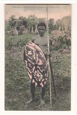 Aborigine Queensland Woomera Spearsman Australia Old Postcard • $35
