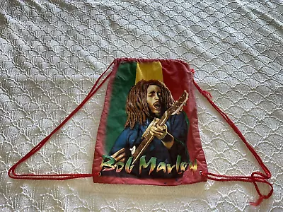 Rasta Bob Marley W/ Drawstring Bag Knapsack Bookbag Jamaica Reggae ***READ**** • $14.99