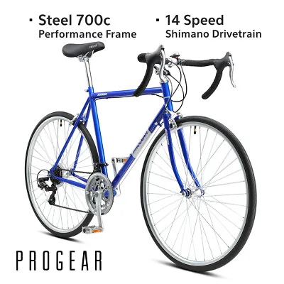 2023 PROGEAR RACER Classic/Vintage/Retro Style Drop Bar Road Bike Shimano 14 Spd • $509