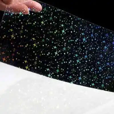 UK SELLER Self-Adhesive STAR Holographic Transparent Sticker Film A4 Sheet • £2.30