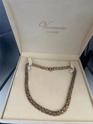 Vintage Veronese 925 Gold Plated Silver 17  Necklace • $89