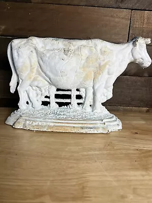 Vintage Cast Iron COW Door Stop Large 14  Long X 8 1/4  Tall • $99.99