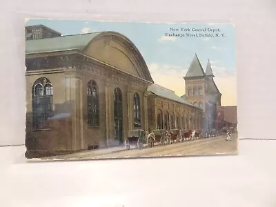 Buffalo NY New York Central Depot Exchange Street Vintage Postcard Carriages • £6.75