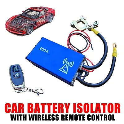 Car Battery Master Disconnect Switch System Cut Off Isolator Wireless Remote 12V • $23.74