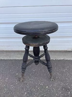 $149.99 • Buy Vintage WOOD PIANO STOOL Organ Claw Foot Victorian Wooden Seat Antique Ball Feet