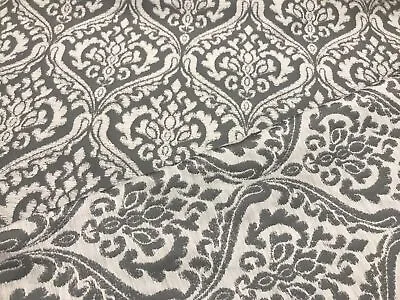 Damask Grey Floral Curtain Fabric 140 Cms Wide Blind Material Premium Quality • £2.99