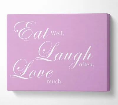 £21.99 • Buy Kitchen Quote Eat Laugh Love Pink Canvas Wall Art Home Decor Large Print