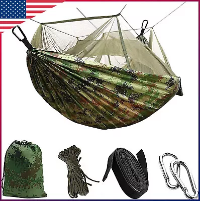 660lbs Portable Double Person Camping Hammock Tent With Mosquito Net Hanging Bed • $17.95