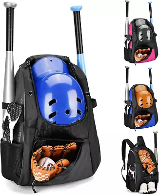 Youth Baseball Backpack Softball Bat Bag For Boys & Girls T-Ball & Baseball Eq • $32.96