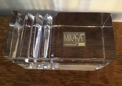 Mikasa Crystal Cut Art Glass Solid Block Column Abstract Paperweight Yugoslavia • $19.69