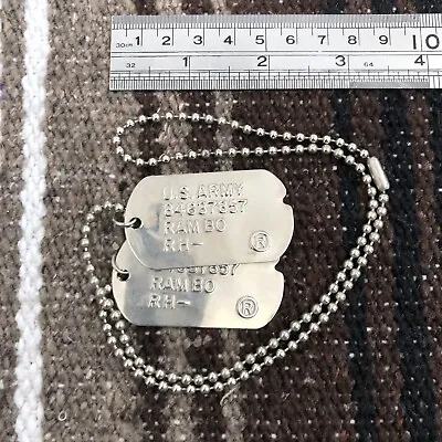 RAMBO Dog Tags 1985 First Blood Part II Promo Stallone Rocky • £38