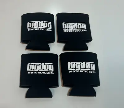 New Big Dog Motorcycles Black Can Koozie Signature Logo   Sold In Set Of Four • $16.99