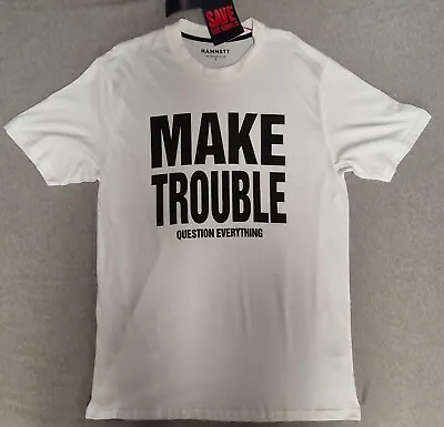 Hamnett Make Trouble T-Shirt In White Katherine Hamnett SAVE THE WORLD Medium M • £12.99