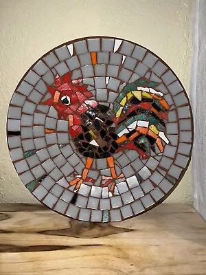 Colorful Mosaic Rooster Plate 1985 • $20