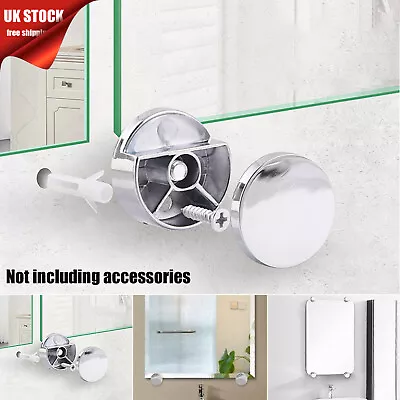 4Pcs Frameless Mirror Fixing Clip Wall Hanging Mounting Fitting Bracket Cut Clip • £8.33