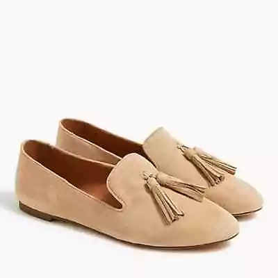 J. Crew Cora Suede Tassel Loafers In Tan | Size 8.5 • $35