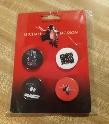 Michael Jackson Bravado 2009 Set Of 4 Button Pins King Of Pop New • $12.50