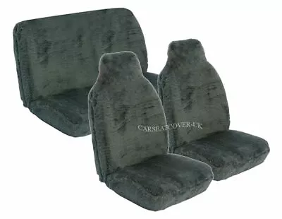 DAEWOO Luxury Plain Grey Faux Fur Car Seat Covers Full Set KALOS MATIZ • $99.60