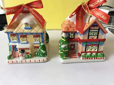 $35 • Buy (2) WATERFORD CHRISTMAS VILLAGE Houses HOLIDAY HEIRLOOMS  Ornaments - No Box