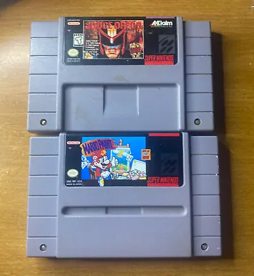 Judge Dredd And Mario Paint SNES Game Cart - Authentic And Working • $13.99
