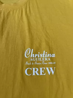$25 • Buy Christina Aguilera Back To Basics Tour, Crew 2006-07 Size L Yellow