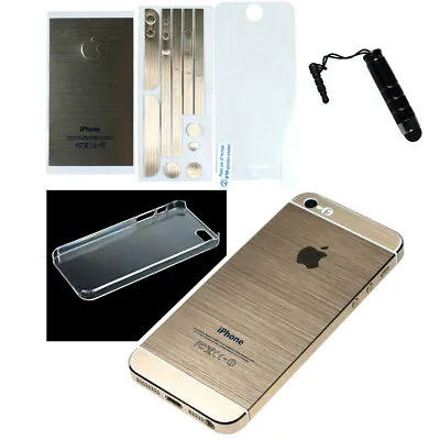 Gold Full Body Wrap Decal Skin Sticker + Stylus + Clear Cover For IPhone 5 5S • $5.99