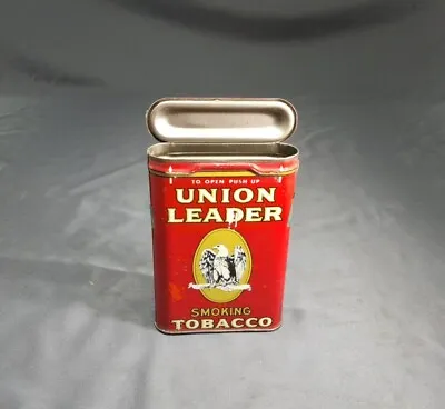 Vintage Union Leader Pocket Style EMPTY! Tobacco Tin Eagle & Crest  • $12.88
