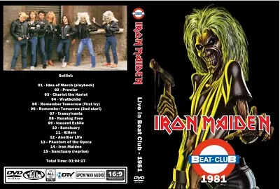 Iron Maiden Live At The Beat Club German Tv 1981 Dvd Rare • $10