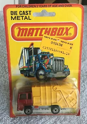 Matchbox 36 Refuse Truck1979 Mint On Near-mint Card Lesney Products England • $18