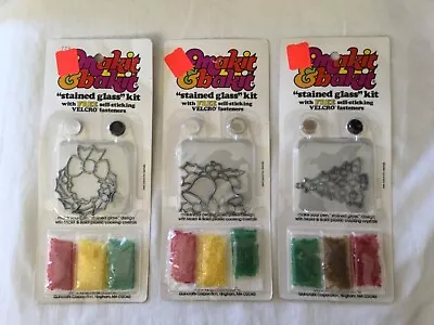 Vintage Lot Of 3 Makit & Bakit Stained Glass Kits - Christmas Wreath Bells Tree • $43.96