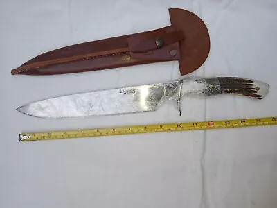 VINTAGE La MISSION ARTESANIA ARGENTINA 15-3/4  FIXED BLADE KNIFE WITH SHEATH • $229